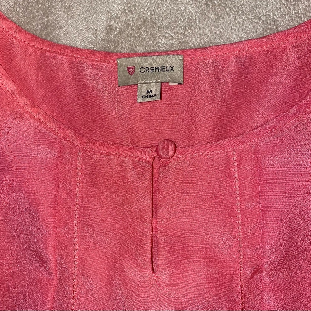Daniel Cremieux Salmon Scalloped Sleeveless Blouse Size M - Picture 7 of 8